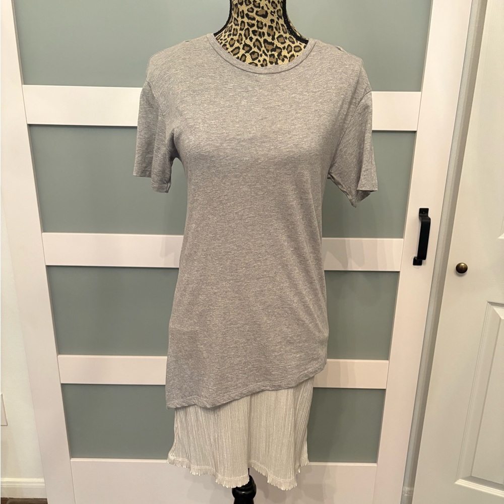 Zara Gray and Silver Twofer Midi Dress